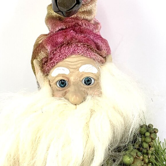 Katherines Collection Santa Elf Old World Shelf Sitter Green Pink 10" Vintage - Picture 2 of 6